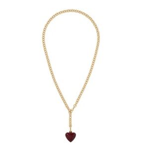 Roxanne Assoulin The Mini Puffy Heart Charm Necklace - Burgundy